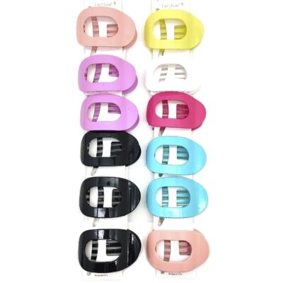 12pk Oval Open Frame Hair Claw Clips Minimalist Hollow Jaw Clips Glossy Women