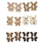 12pk Butterfly Hair Claw Clips Metal Style Gold Edge Jaw Clips Elegant Hair
