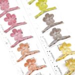 12pk Glitter Flower Hair Claw Clips Sparkle Floral Jaw Clips Colorful Hair