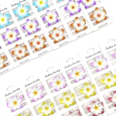 12pk Mini Plumeria Flower Snap Hair Clips 36pk Frangipani Small Barrettes Kids
