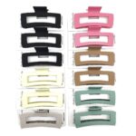 12pk Open Rectangle Hair Claw Clips Matte Minimalist Hollow Jaw Clips Women Hair
