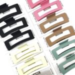 12pk Open Rectangle Hair Claw Clips Matte Minimalist Hollow Jaw Clips Women Hair