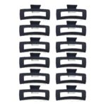 12pk Black Matte Hair Claw Clips Minimalist Strong Hold Jaw Clips Everyday Hair
