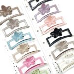 12pk Flower Open Frame Hair Claw Clips Floral Minimalist Jaw Clips Women Hair