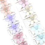 12pk Flower Hair Claw Clips Glitter Edge Floral Jaw Clips Sparkle Hair