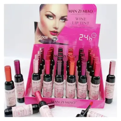 24pk Wine Bottle Lip Tint Long Lasting Lip Stain Cute Makeup