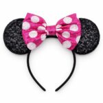 Polka Dot Mouse Ear Sequin Bow Mouse Ears Theme Park Headband Minnie